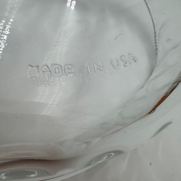 Vintage Indiana Glass Kings Crown Thumbprint Serving Bowl Clear 7.5" diam - Picture 3 of 5